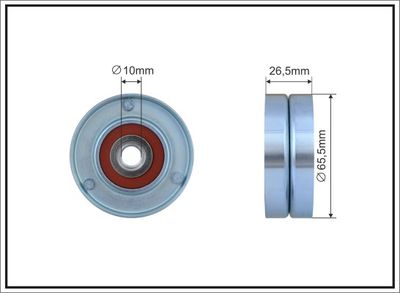 Tensioner Pulley, V-ribbed belt CAFFARO 393-14