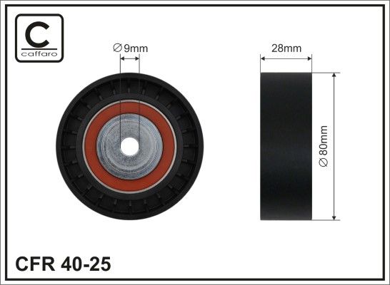 CAFFARO 40-25 Deflection/Guide Pulley, V-ribbed belt