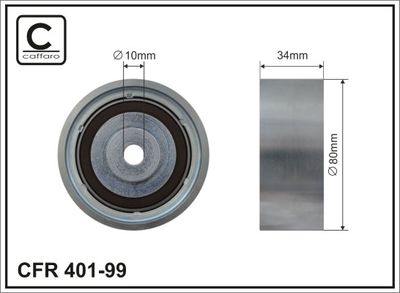 Deflection Pulley/Guide Pulley, timing belt CAFFARO 401-99