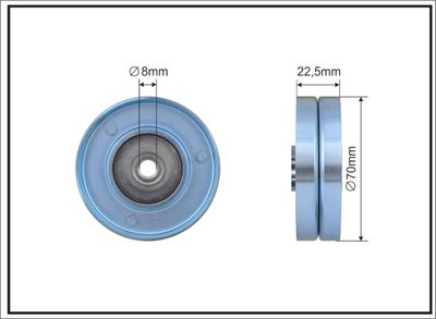 Deflection/Guide Pulley, V-ribbed belt CAFFARO 407-14