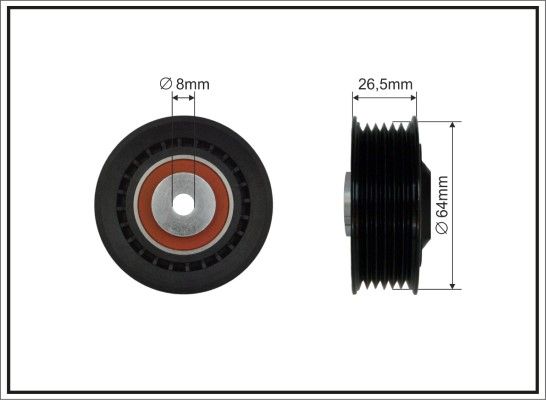 CAFFARO 409-136 Deflection/Guide Pulley, V-ribbed belt