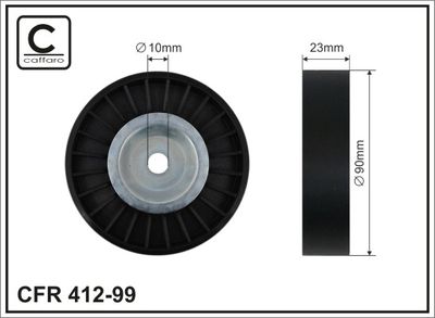 Tensioner Pulley, V-ribbed belt CAFFARO 412-99
