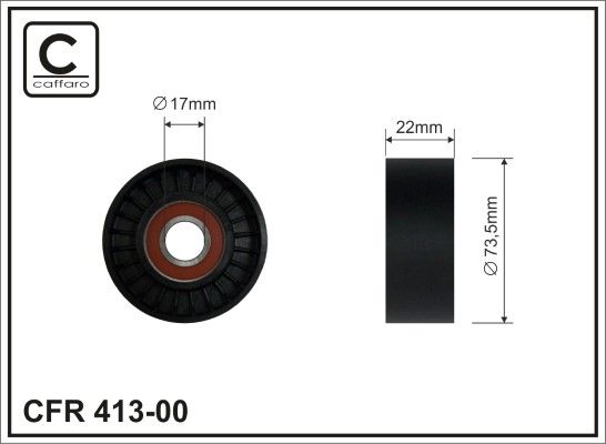 CAFFARO 413-00 Tensioner Pulley, V-ribbed belt