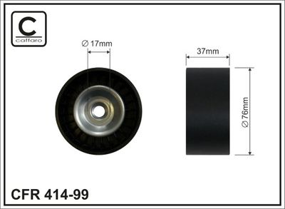 Deflection/Guide Pulley, V-ribbed belt CAFFARO 414-99