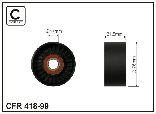 CAFFARO 418-99 Tensioner Pulley, V-ribbed belt