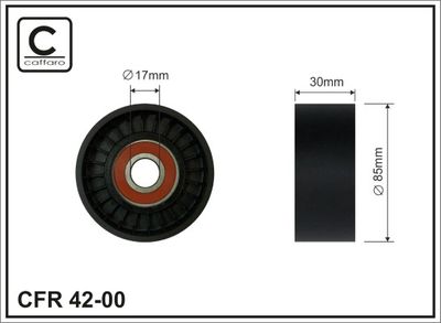 Tensioner Pulley, V-ribbed belt CAFFARO 42-00
