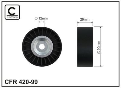 Tensioner Pulley, V-ribbed belt CAFFARO 420-99
