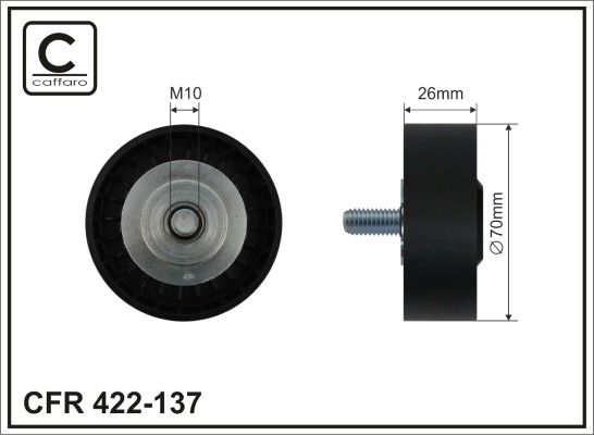 CAFFARO 422-137 Deflection/Guide Pulley, V-ribbed belt