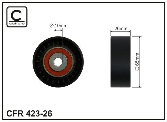CAFFARO 423-26 Deflection/Guide Pulley, V-ribbed belt