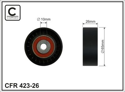 Deflection/Guide Pulley, V-ribbed belt CAFFARO 423-26