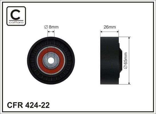 CAFFARO 424-22 Deflection/Guide Pulley, V-ribbed belt