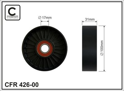 Tensioner Pulley, V-ribbed belt CAFFARO 426-00