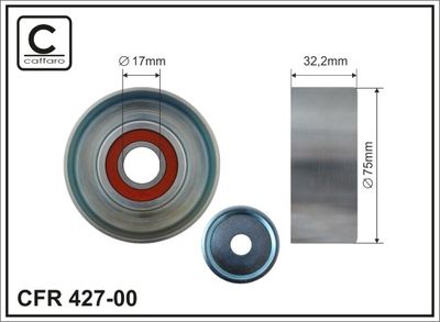 Tensioner Pulley, V-ribbed belt CAFFARO 427-00