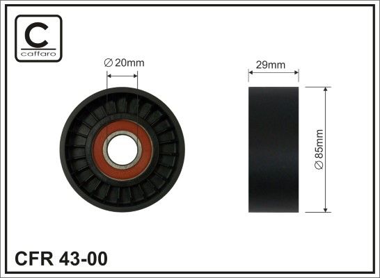 CAFFARO 43-00 Deflection/Guide Pulley, V-ribbed belt