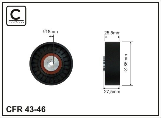 CAFFARO 43-46 Deflection/Guide Pulley, V-ribbed belt