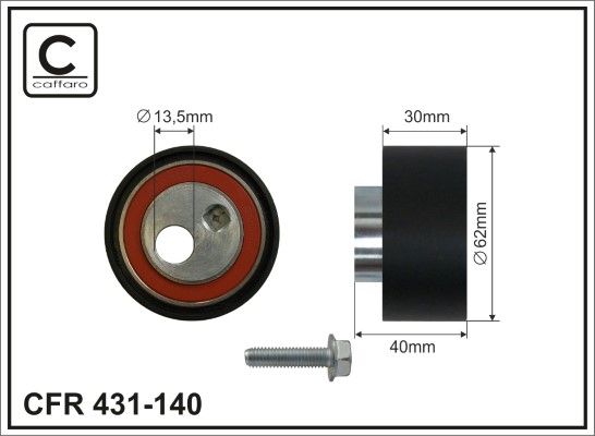 CAFFARO 431-140 Tensioner Pulley, timing belt