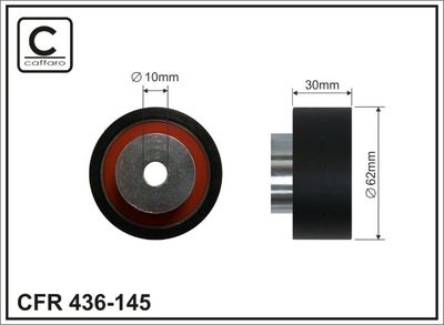 Deflection Pulley/Guide Pulley, timing belt CAFFARO 436-145