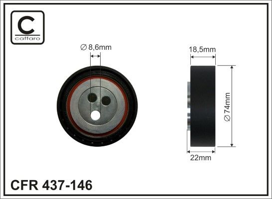 CAFFARO 437-146 Tensioner Pulley, V-ribbed belt