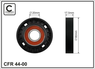 Deflection/Guide Pulley, V-ribbed belt CAFFARO 44-00