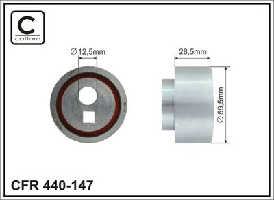 Deflection Pulley/Guide Pulley, timing belt CAFFARO 440-147