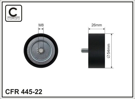 CAFFARO 445-22 Deflection/Guide Pulley, V-ribbed belt