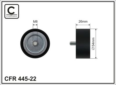 Deflection/Guide Pulley, V-ribbed belt CAFFARO 445-22