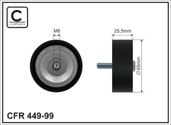 CAFFARO 449-99 Deflection/Guide Pulley, V-ribbed belt