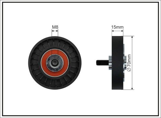 CAFFARO 45-07 Deflection/Guide Pulley, V-ribbed belt