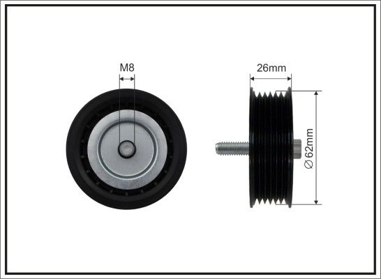 CAFFARO 450-99 Deflection/Guide Pulley, V-ribbed belt