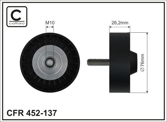 CAFFARO 452-137 Deflection/Guide Pulley, V-ribbed belt