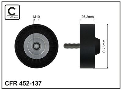 Deflection/Guide Pulley, V-ribbed belt CAFFARO 452-137