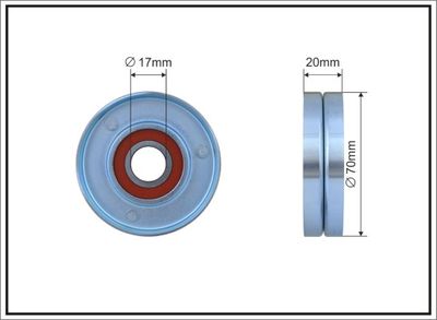 Tensioner Pulley, V-ribbed belt CAFFARO 456-00