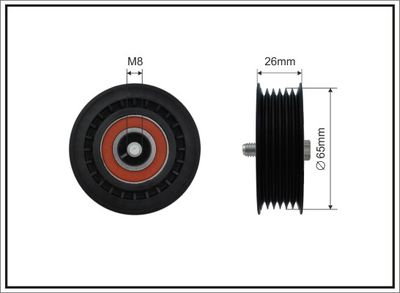 Deflection/Guide Pulley, V-ribbed belt CAFFARO 457-99