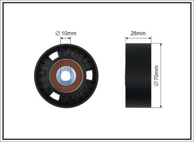 Deflection/Guide Pulley, V-ribbed belt CAFFARO 459-60 SC