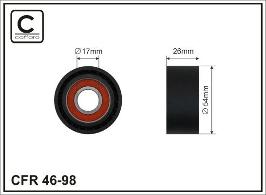 CAFFARO 46-98 Deflection/Guide Pulley, V-ribbed belt