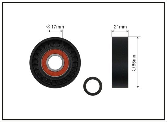 CAFFARO 468-40 Tensioner Pulley, V-ribbed belt