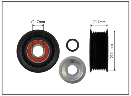 CAFFARO 471-99 Deflection/Guide Pulley, V-ribbed belt