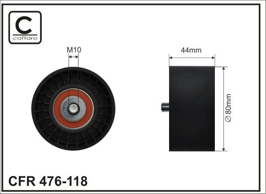 CAFFARO 476-118 Tensioner Pulley, V-ribbed belt