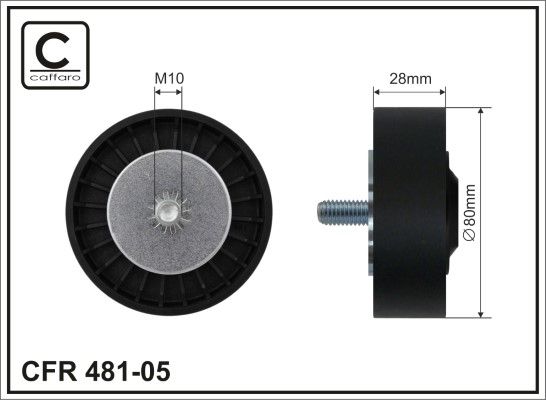 CAFFARO 481-05 Deflection/Guide Pulley, V-ribbed belt