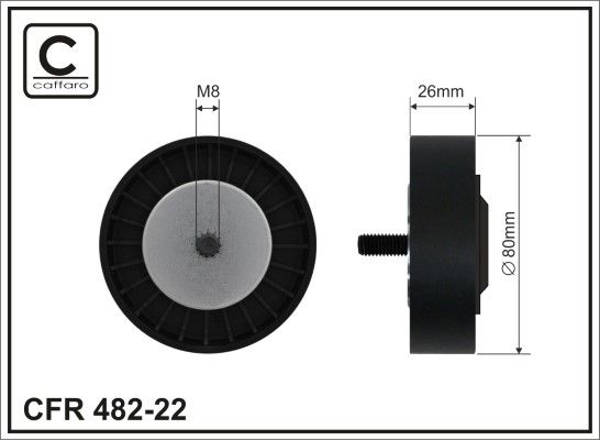 CAFFARO 482-22 Deflection/Guide Pulley, V-ribbed belt