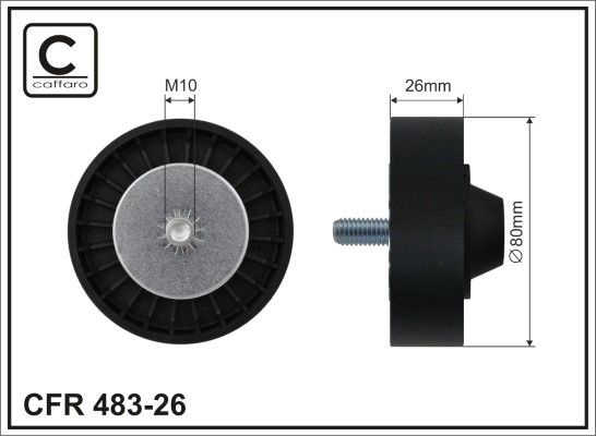 CAFFARO 483-26 Deflection/Guide Pulley, V-ribbed belt