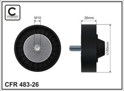 Deflection/Guide Pulley, V-ribbed belt CAFFARO 483-26