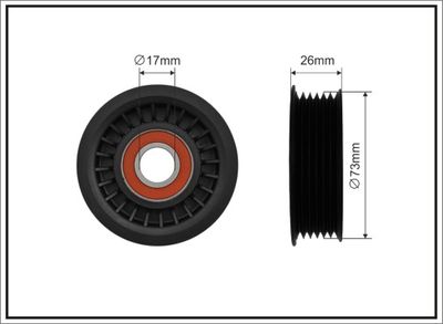 Tensioner Pulley, V-ribbed belt CAFFARO 486-00