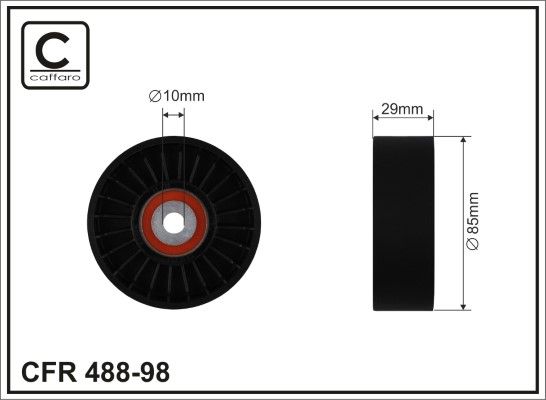 CAFFARO 488-98 Deflection/Guide Pulley, V-ribbed belt