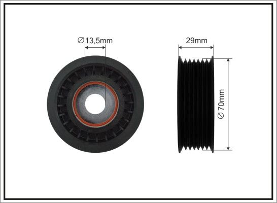 CAFFARO 489-99 Deflection/Guide Pulley, V-ribbed belt
