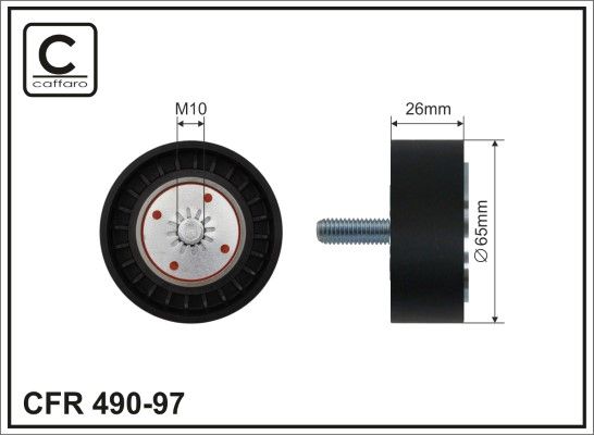 CAFFARO 490-97 Deflection/Guide Pulley, V-ribbed belt