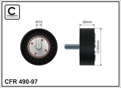 Deflection/Guide Pulley, V-ribbed belt CAFFARO 490-97