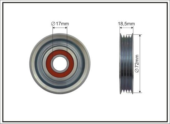 CAFFARO 493-00 Deflection/Guide Pulley, V-ribbed belt