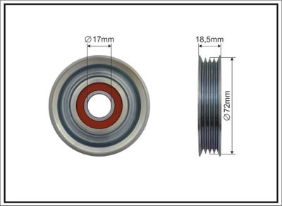 Deflection/Guide Pulley, V-ribbed belt CAFFARO 493-00