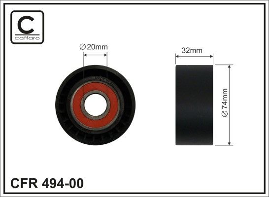 CAFFARO 494-00 Tensioner Pulley, V-ribbed belt